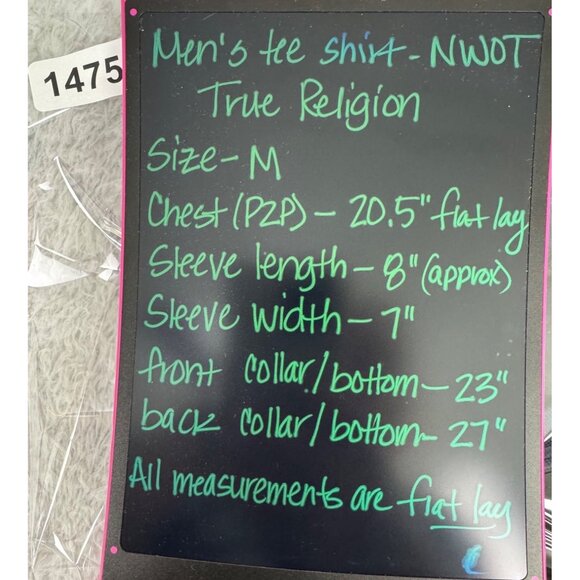 True Religion Mens Raglan Original Tee Size M Navy/Black Buddha Graphic Guitar - Picture 7 of 8